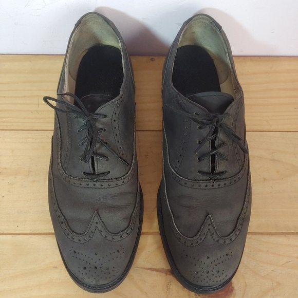 Vintage Roots Grey Leather Wingtip Derby Shoes Men's Size 10 US - Picture 9 of 16
